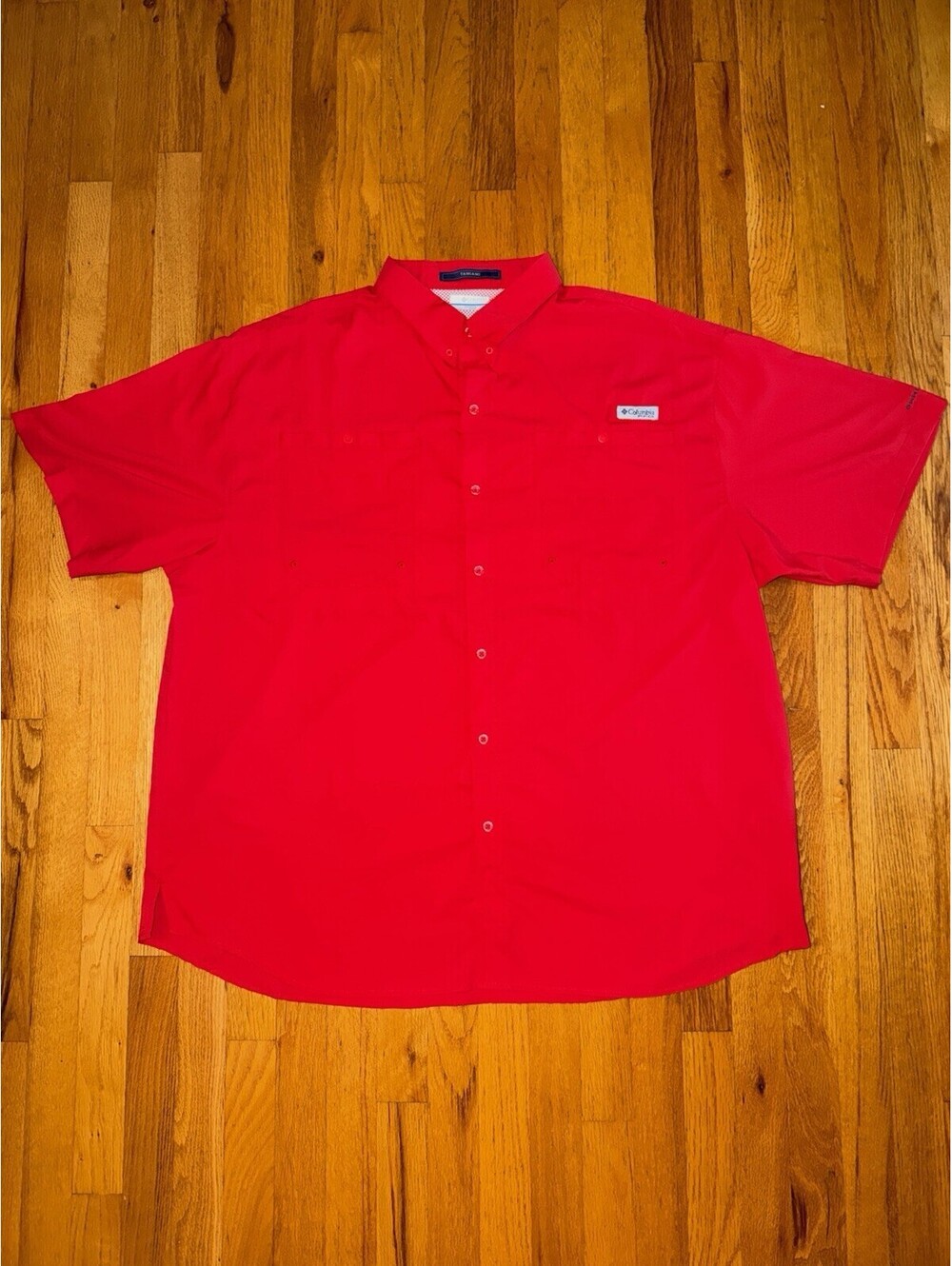 Columbia Tamiami PFG Fishing Shirt Men’s 3X Red Short Sleeve Omni-Shade